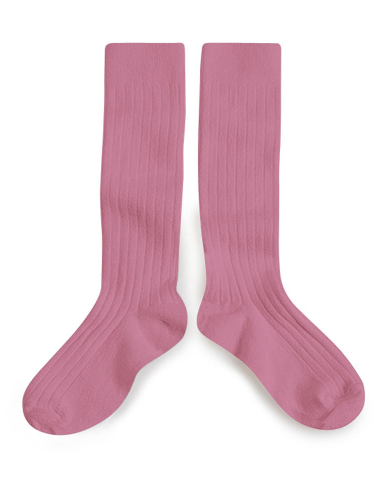 Little collégien accessories le haute knee socks in rose bonbon