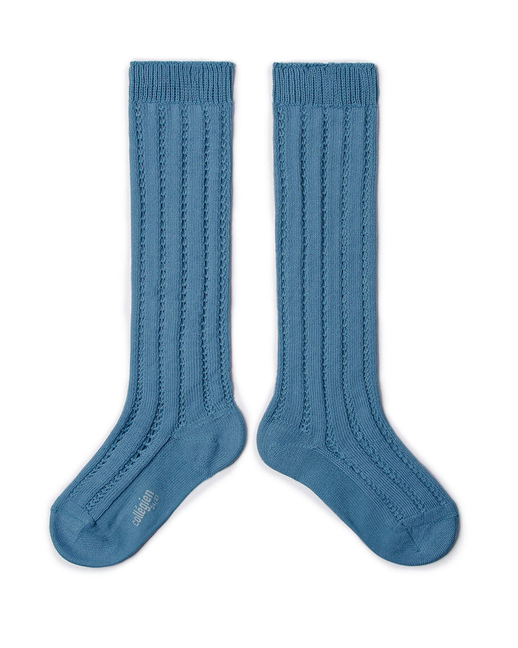 Little collegien accessories léonie knee socks in bleu azur