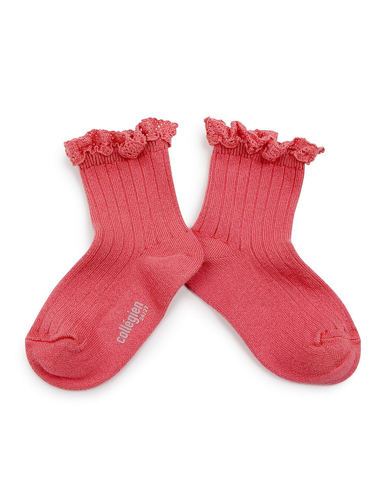 Little collegien accessories lili ankle socks in rose litchi
