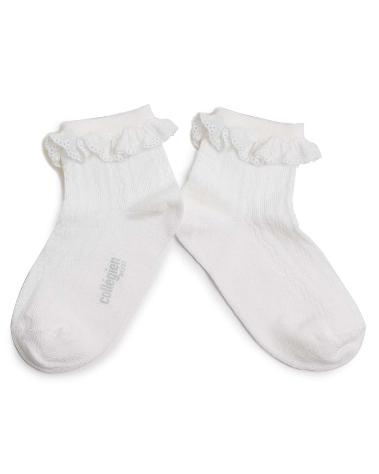 Little collégien accessories marie-antoinette ankle socks in blanc neige