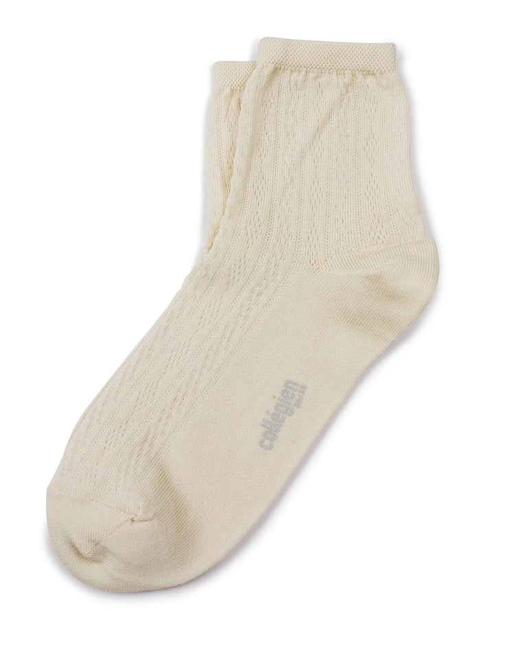 Little collegien accessories pointelle ankle socks in doux agneaux