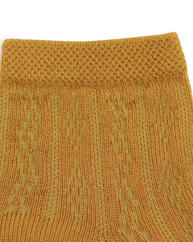 Little collegien accessories pointelle ankle socks in moutarde de dijon