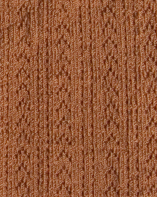 Little collegien accessories pointelle merino tights in caramel au beurre salé