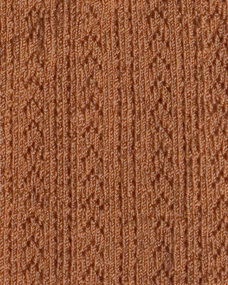 Little collegien accessories pointelle merino tights in caramel au beurre salé