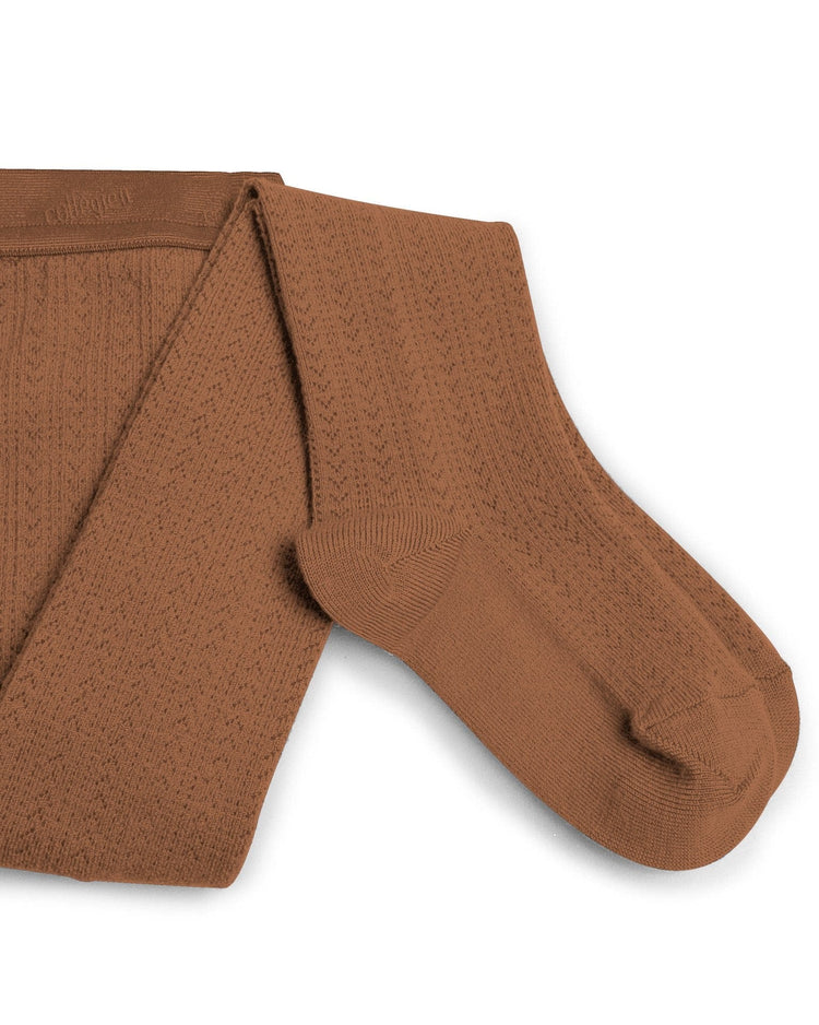 Little collegien accessories pointelle merino tights in caramel au beurre salé
