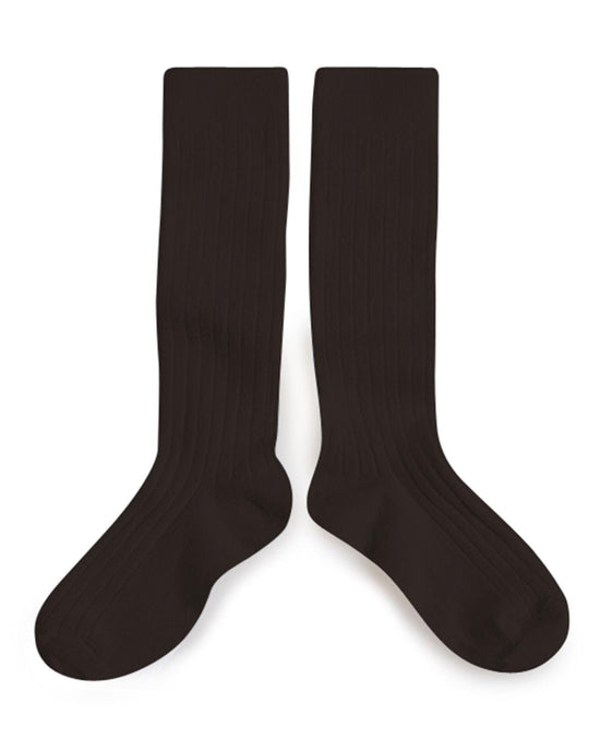 Little collegien accessories 18/20 ribbed knee high socks in grain de cafe