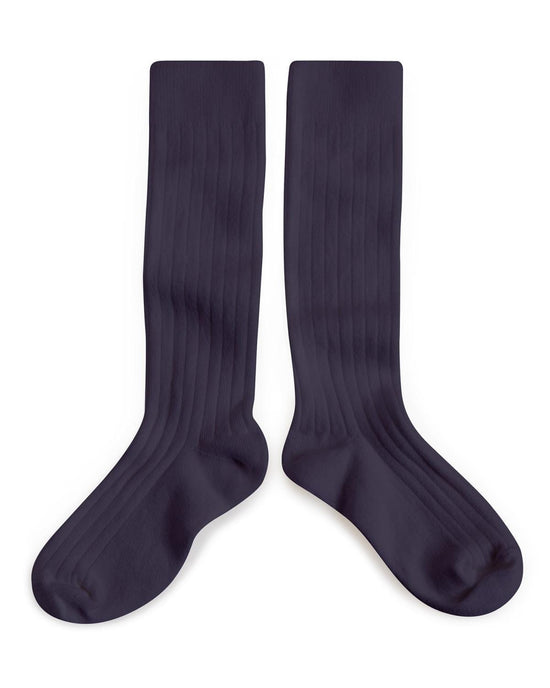 Little collegien accessories 18/20 ribbed knee high socks in nuit etoilee
