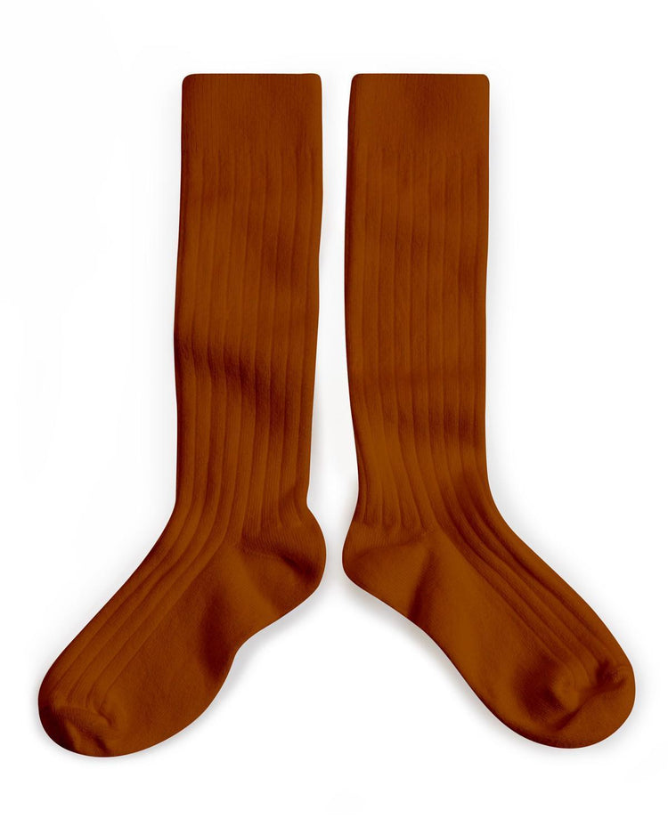 Little collegien accessories 18/20 ribbed knee high socks in pain d'epice