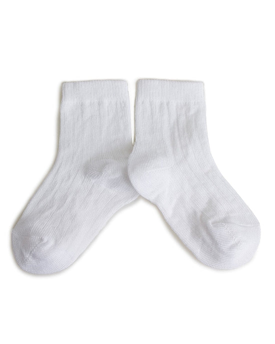 Little collegien accessories ribbed summer socks in blanc neige