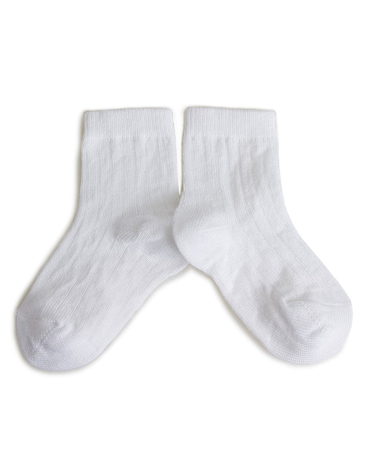 Little collegien accessories ribbed summer socks in blanc neige
