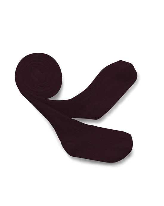 Little collegien accessories 18m ribbed tights in aubergine