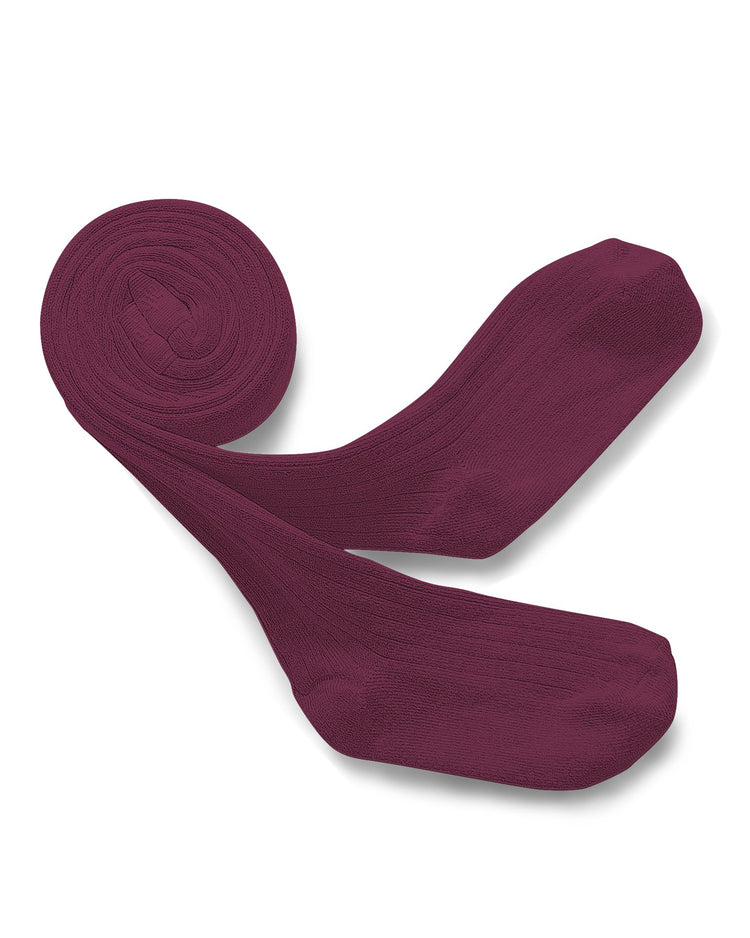 Little collegien accessories ribbed tights in framboise