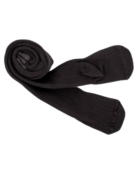 Little collegien accessories ribbed tights in noir de charbon