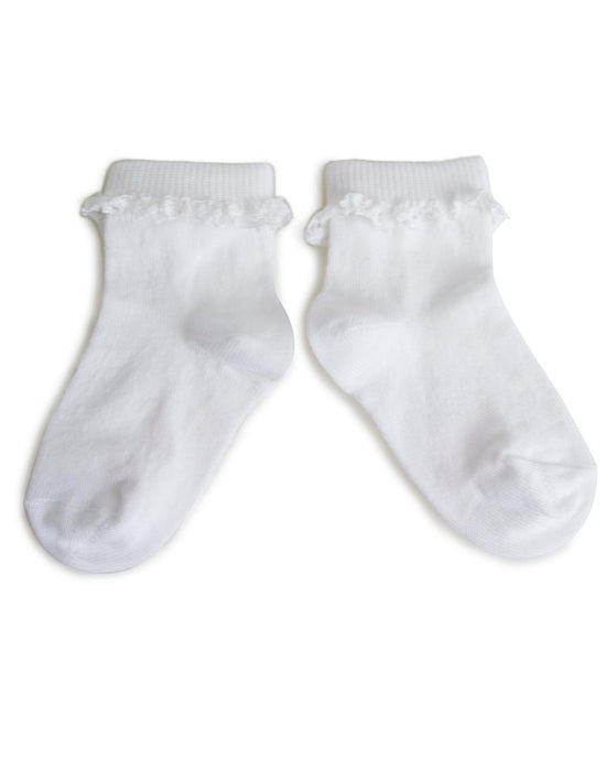Little collegien accessories 18/20 white ruffle ankle sock