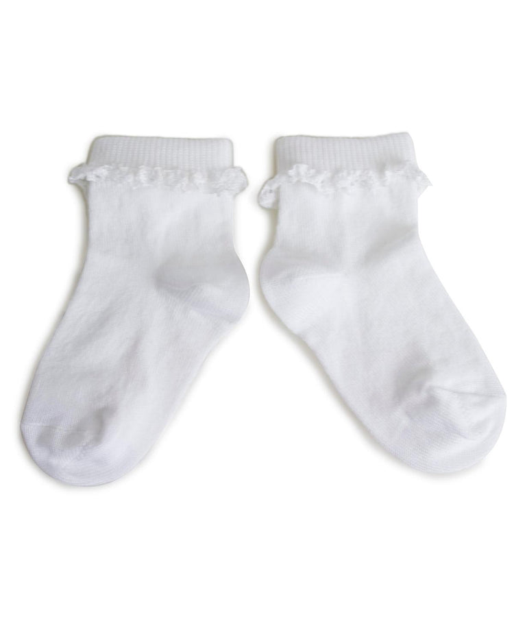 Little collegien accessories 18/20 white ruffle ankle sock