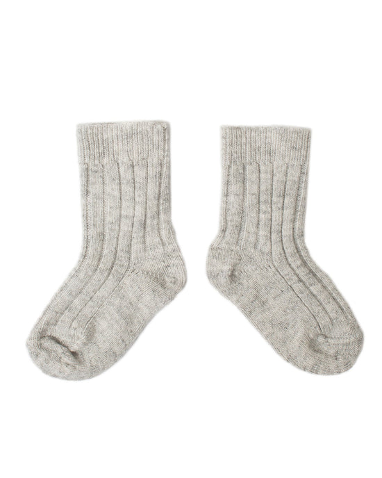 Little collegien accessories wool + cashmere socks in gris clair