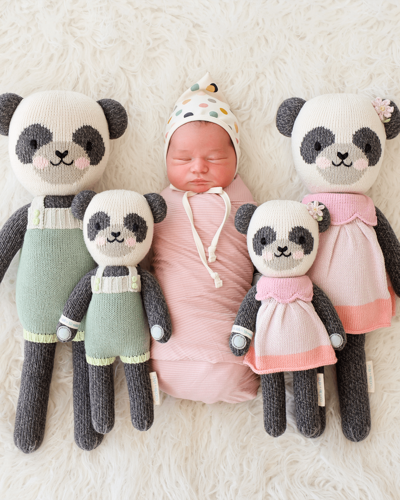 Mini Panda Dolls PP Cotton Filling Portable Panda Model Elastic