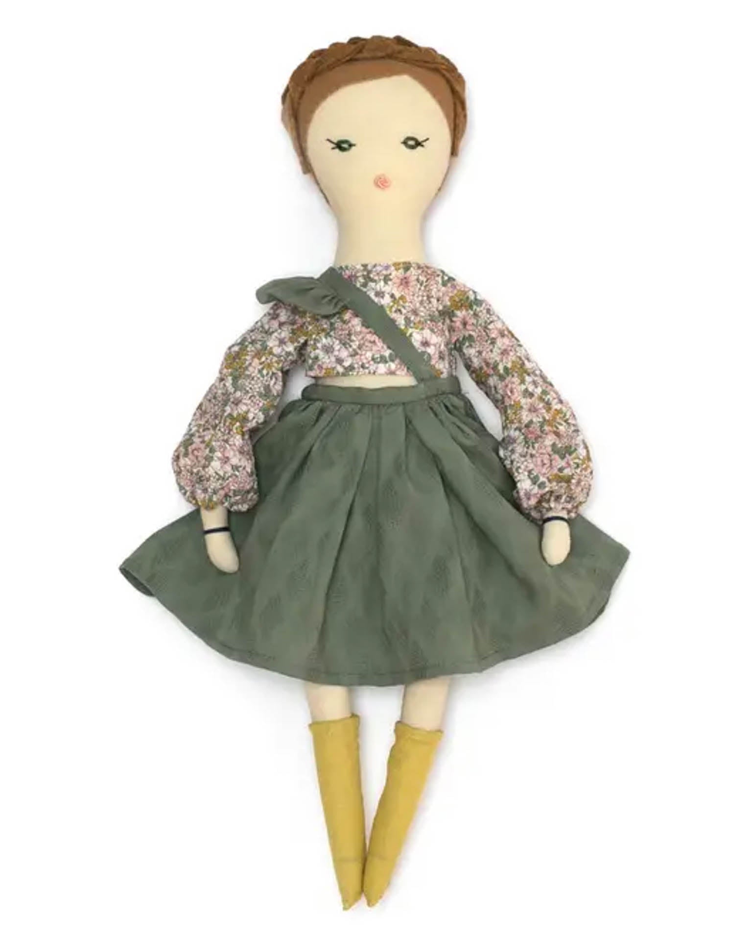 Little dumyé play maple adventure doll with ivory body, copper hair + olive eyes