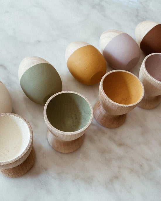 Little elm + otter play egg + cup sorting set in natural tones