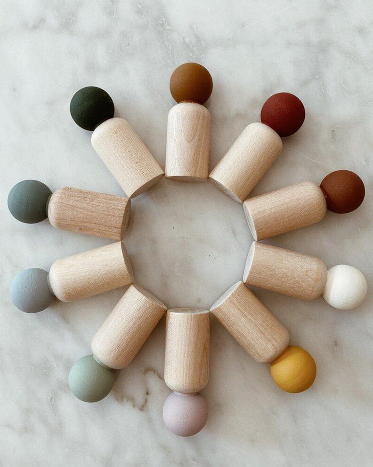 Little elm + otter play peg dolls in earth tones