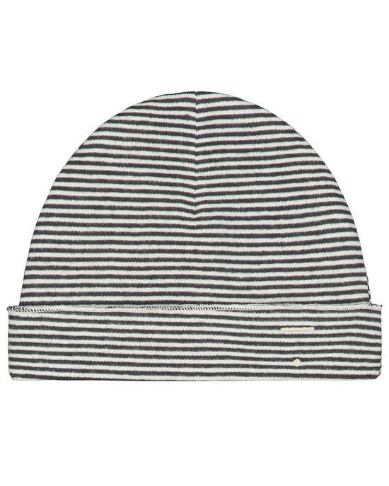 Little gray label baby accessories baby beanie in nearly black + cream