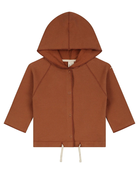 Little gray label layette baby hooded cardigan in autumn