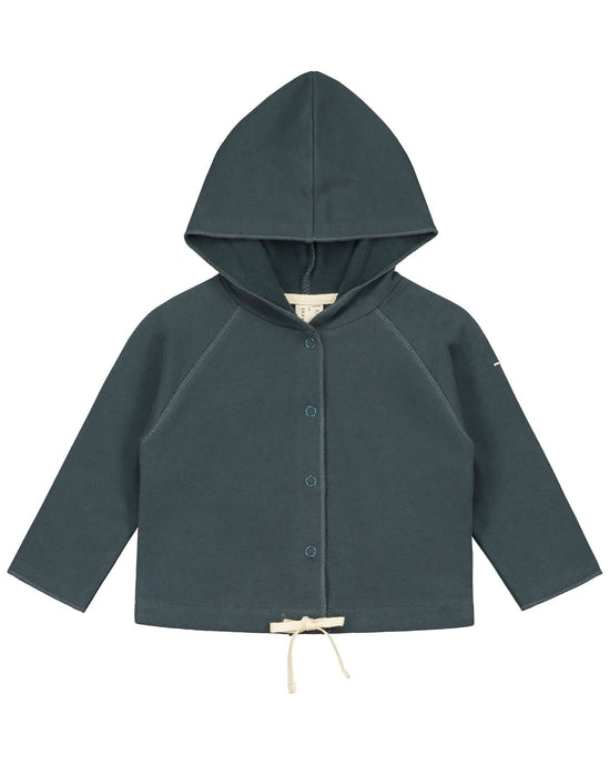 baby hooded cardigan in blue grey