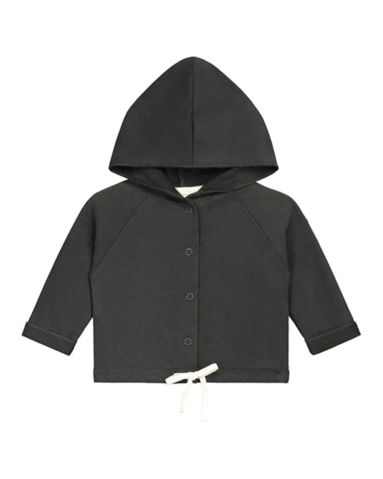 Little gray label layette baby hooded cardigan in nearly black