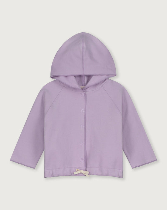 Little gray label baby girl baby hooded cardigan in purple haze