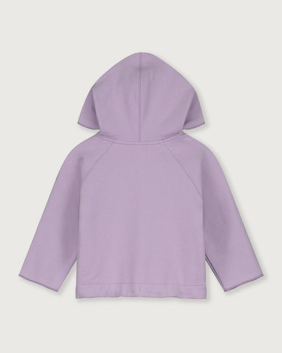Little gray label baby girl baby hooded cardigan in purple haze