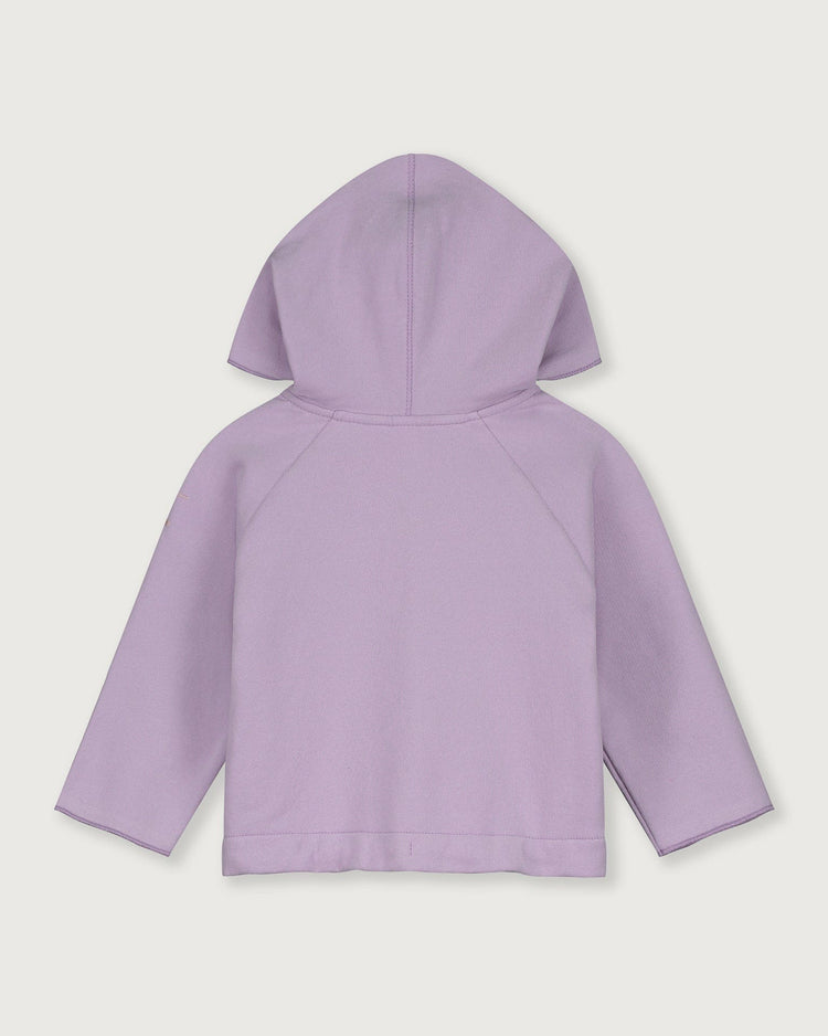 Little gray label baby girl baby hooded cardigan in purple haze