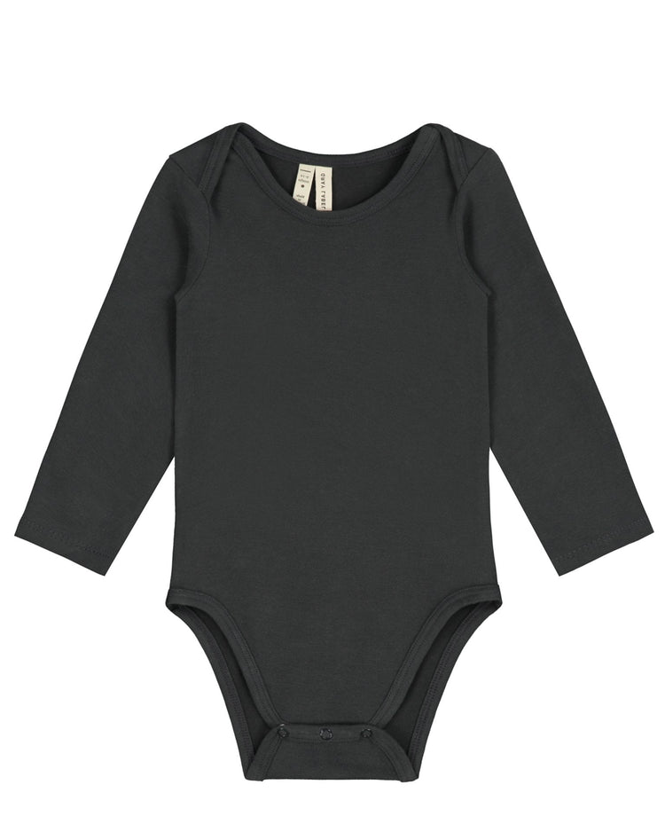 Little gray label layette baby long sleeve onesie in nearly black