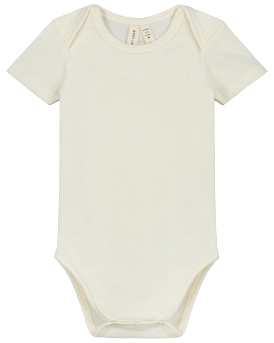 Little gray label baby boy baby onesie in cream