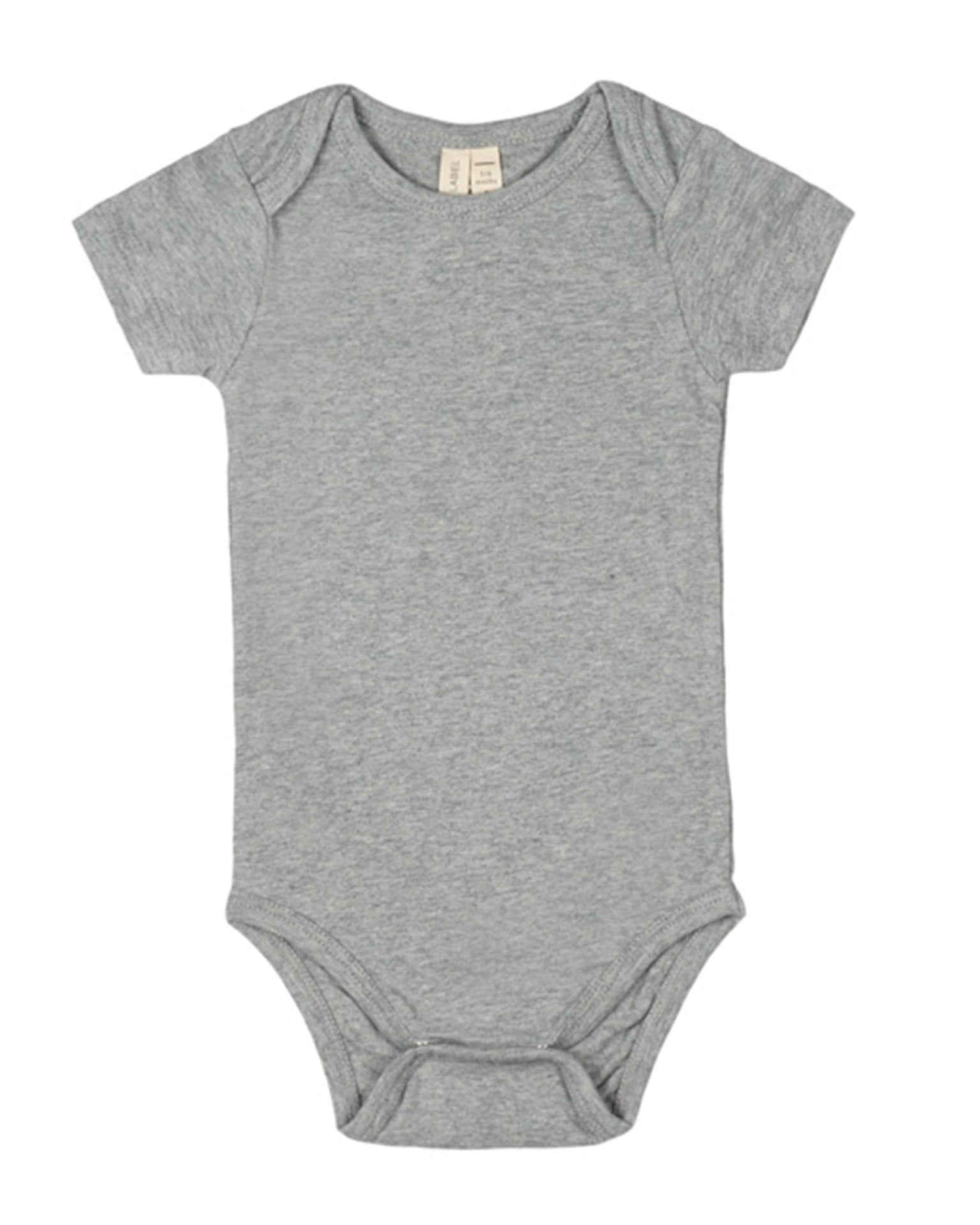 Little gray label layette baby onesie in grey melange