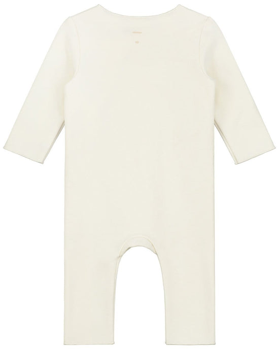 Little gray label baby boy baby suit with snaps in cream