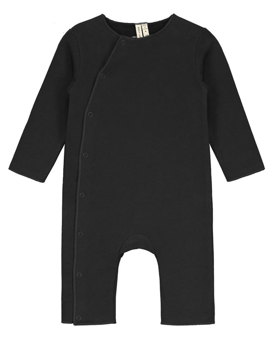 Little gray label baby girl baby suit with snaps in nearly black