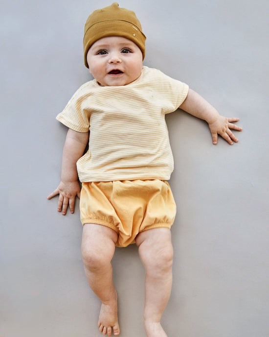 Little gray label baby girl baby top in apricot + cream