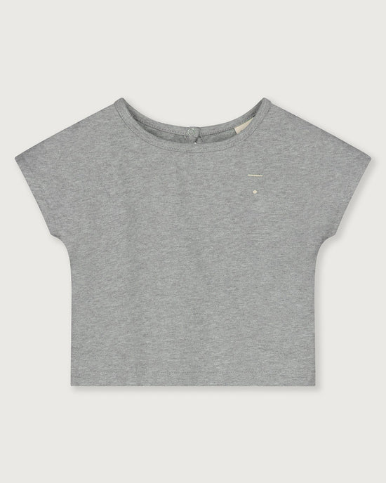 Little gray label baby girl baby top in grey melange
