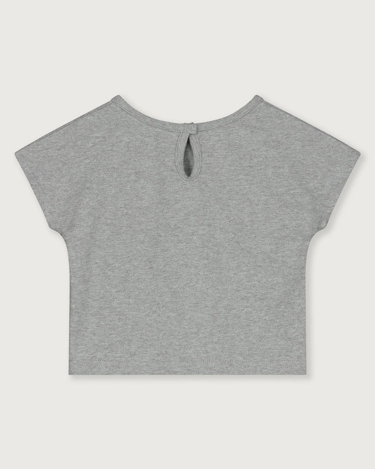 Little gray label baby girl baby top in grey melange