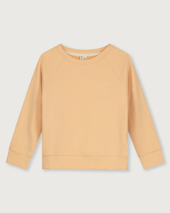 Little gray label girl crewneck sweater in apricot