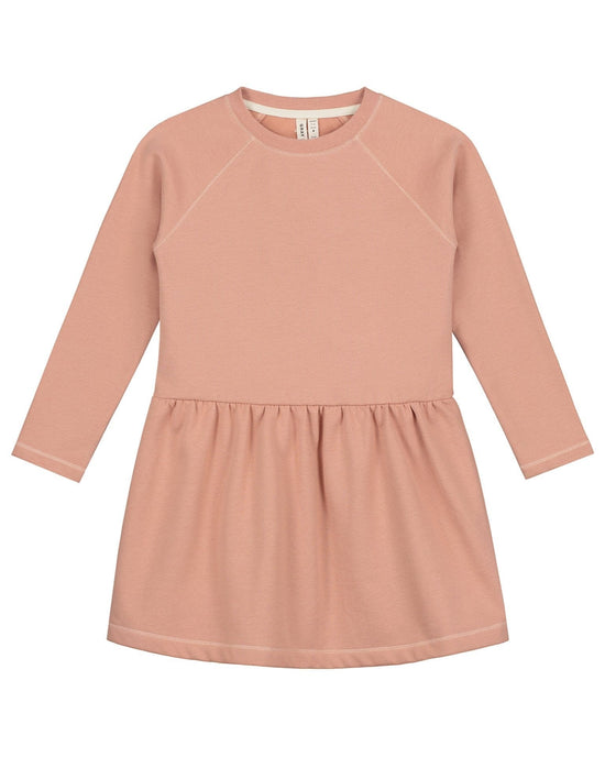 Little gray label baby girl dress in rustic clay