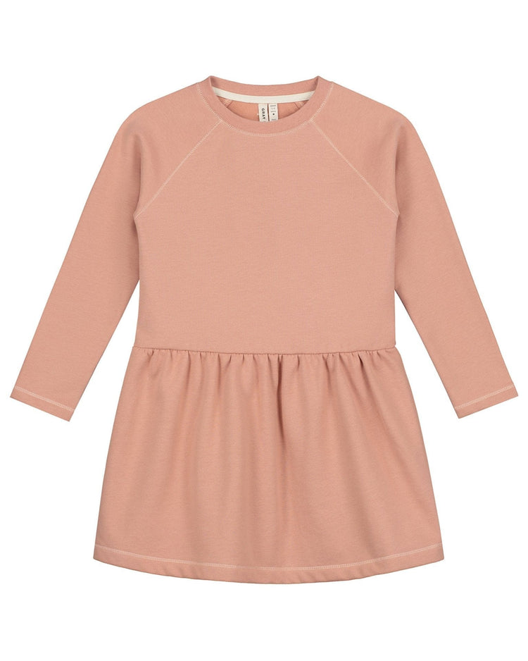 Little gray label baby girl dress in rustic clay