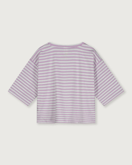 Little gray label girl dropped shoulder tee in purple haze + off white