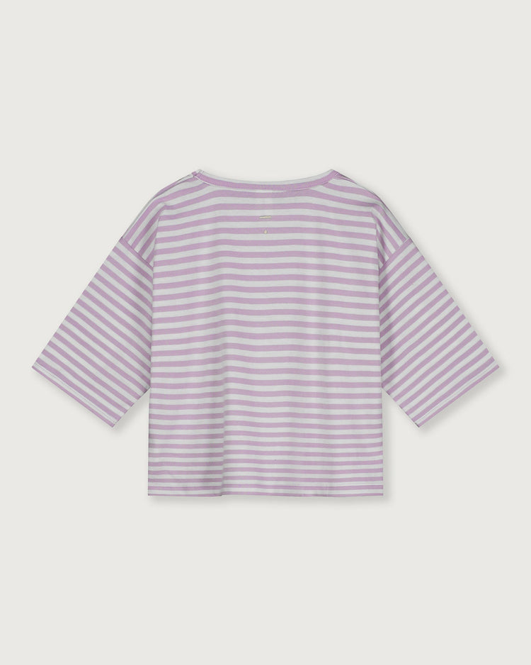 Little gray label girl dropped shoulder tee in purple haze + off white