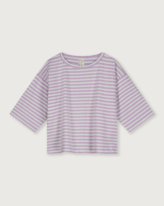 Little gray label girl dropped shoulder tee in purple haze + off white