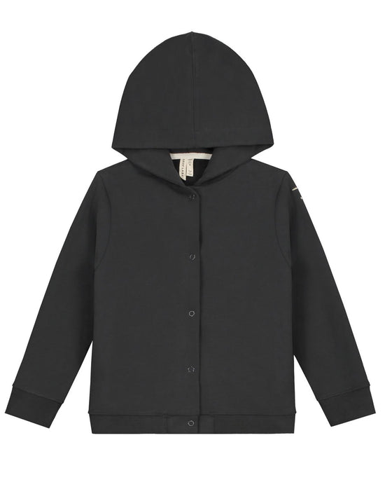 hooded cardigan in nearly black