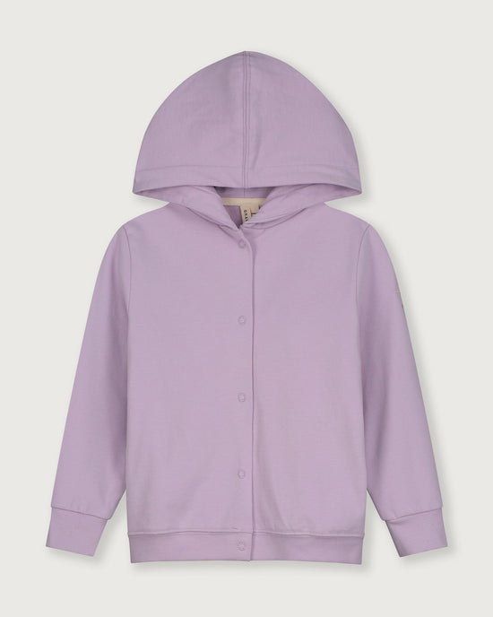 Little gray label girl hooded cardigan in purple haze