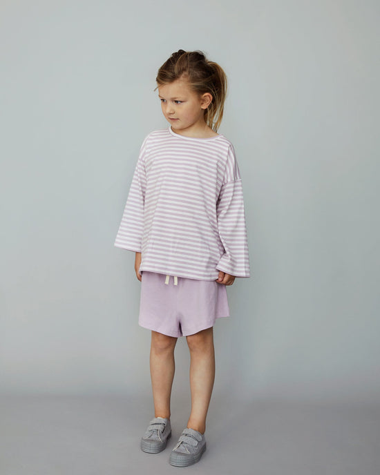 Little gray label girl oversized shorts in purple haze