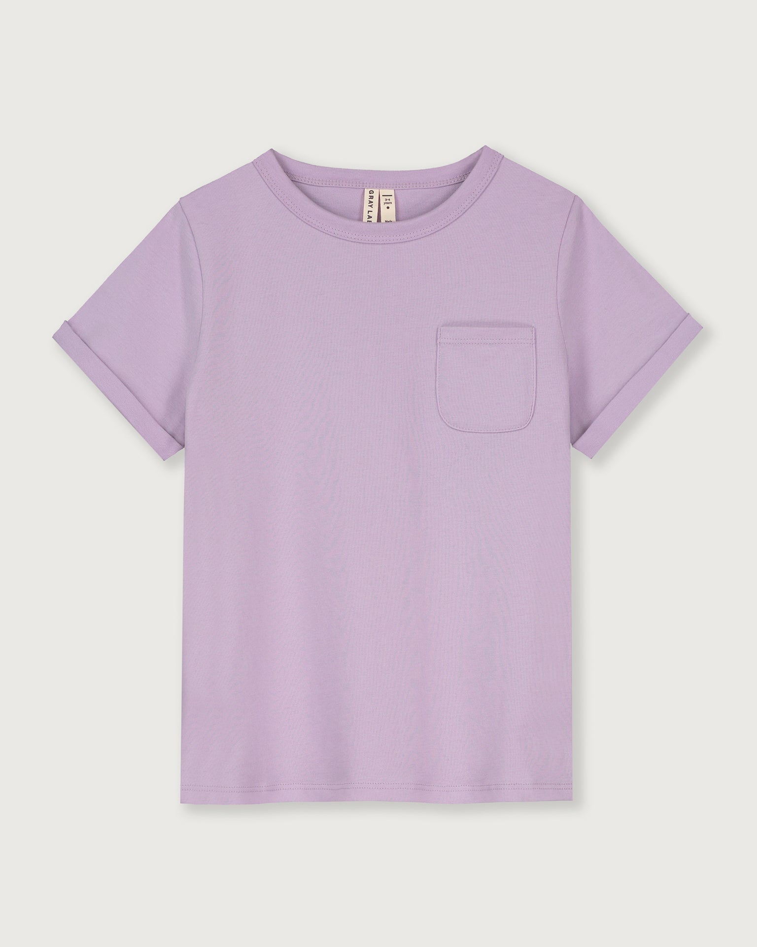 Little gray label girl short sleeve pocket tee in purple haze