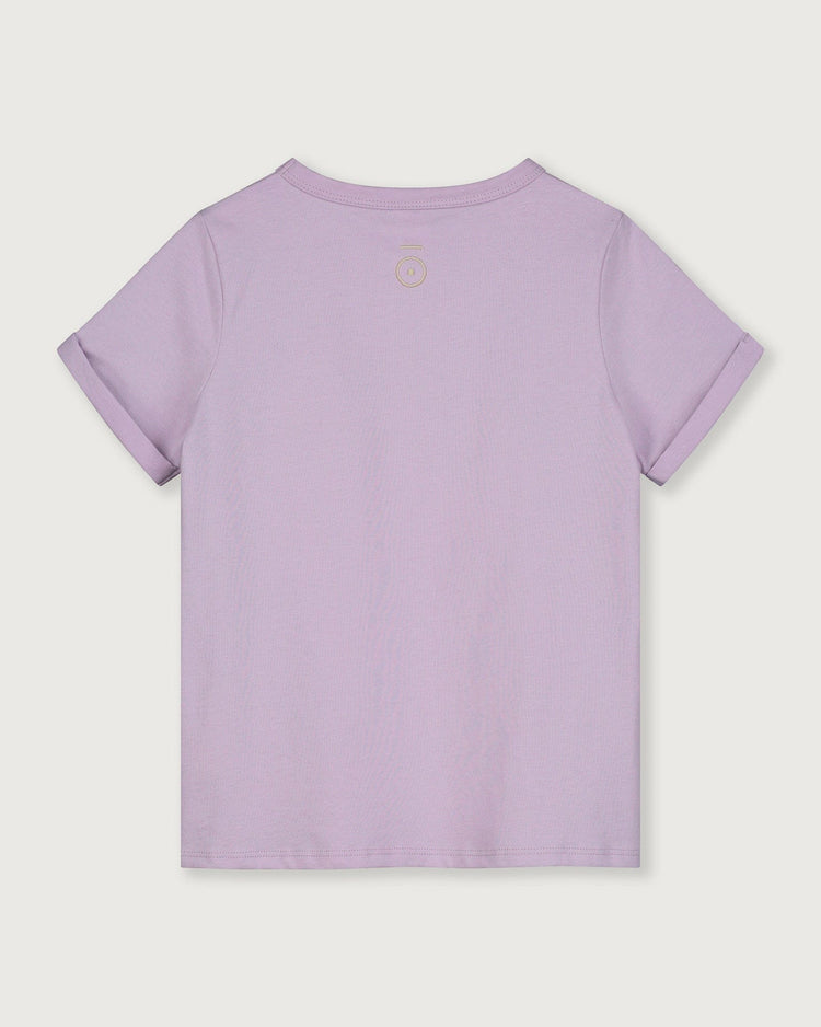 Little gray label girl short sleeve pocket tee in purple haze